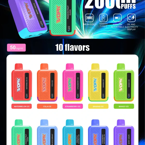 Vopk 20000Puffs Adjustable Airflow Disposable Vape