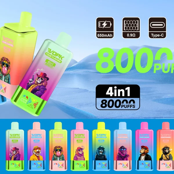 Vopk 80000 puffs 4 in 1 flavor Disposable Vape