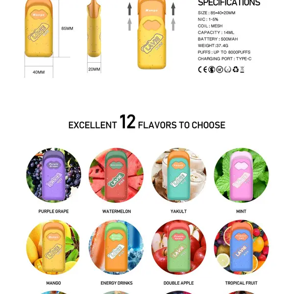 Lavie Kiss 8000 Puffs Lip Shape Disposable Vape Pack